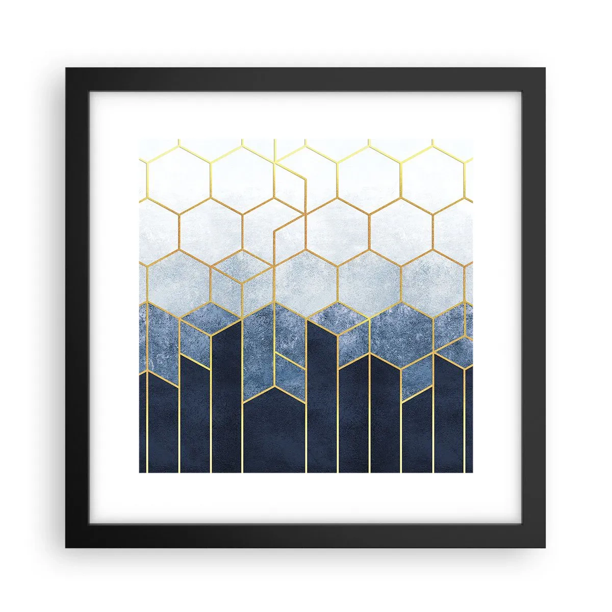 Plakat i sort ramme - Komposition i synkoperet rytme - 30x30 cm