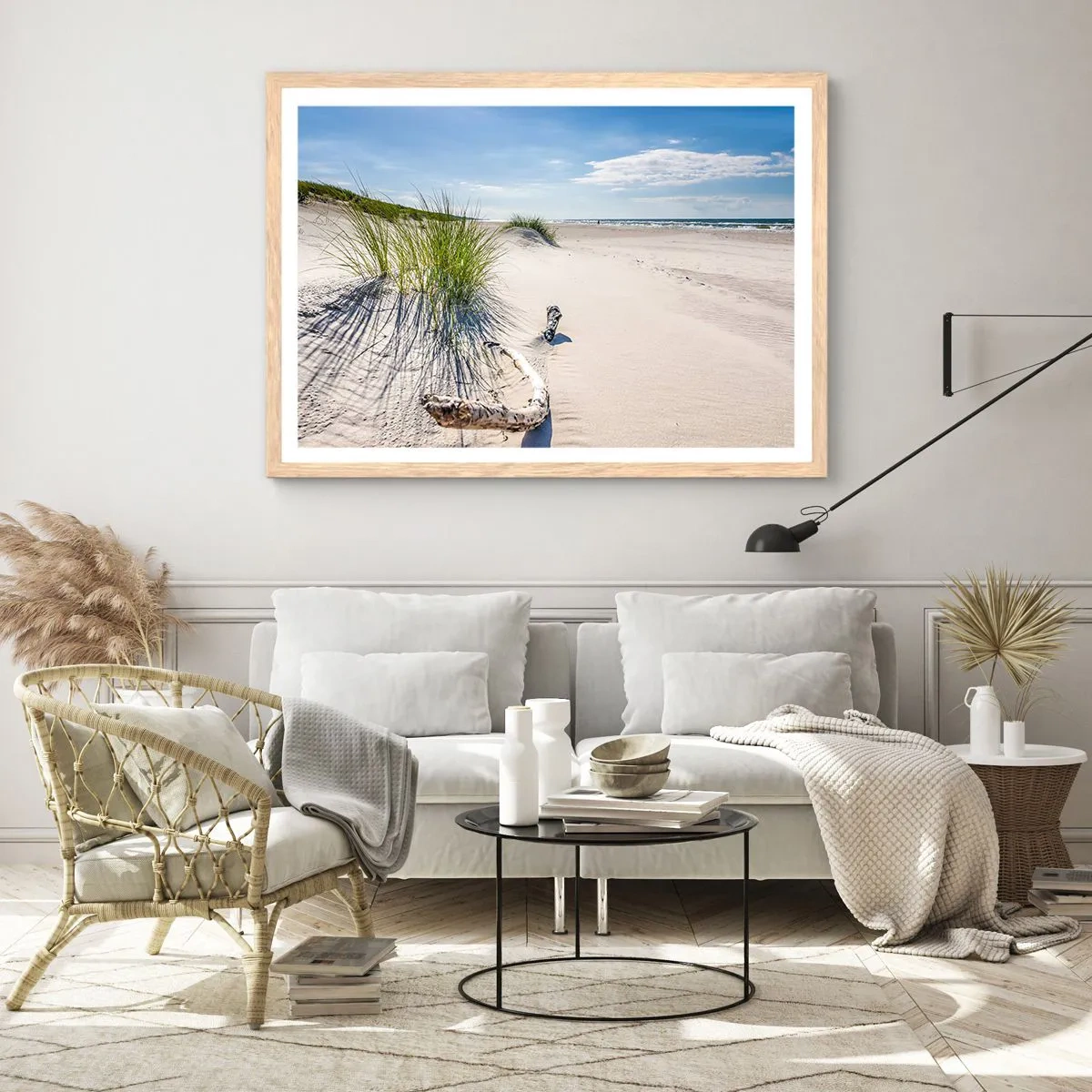 Plakat i ramme af lyst egetræ - Den smukkeste? Baltisk - 50x40 cm