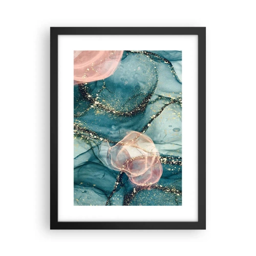 Plakat i sort ramme - Silkeblå, tyl lyserød - 30x40 cm