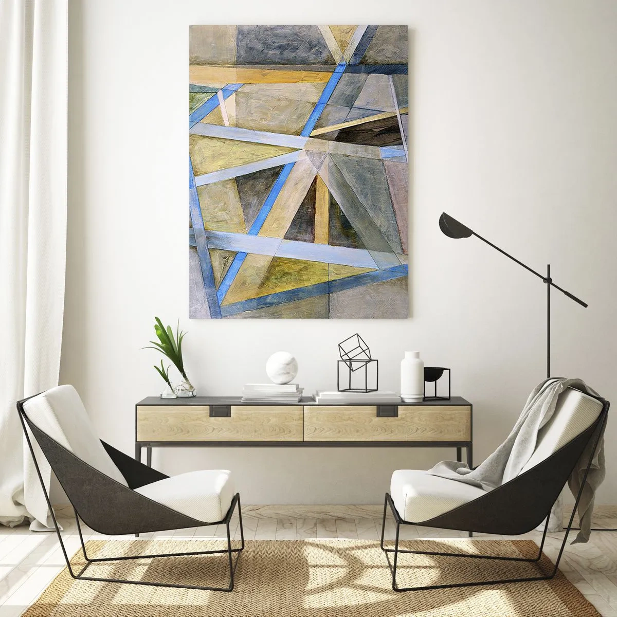 Billede på glas - Lige eller skråt? - 50x70 cm