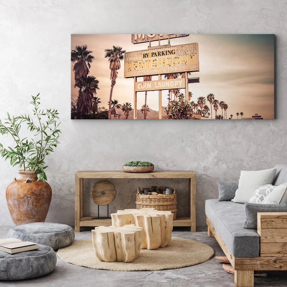 Lærredstryk - Billede på lærred - Her er tiden standset - 120x50 cm