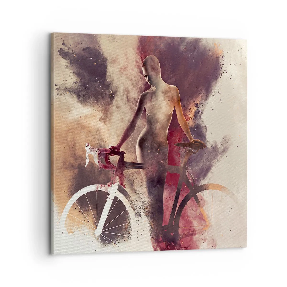 Lærredstryk - Billede på lærred - I marmor former den cyklende sjæl - 60x60 cm