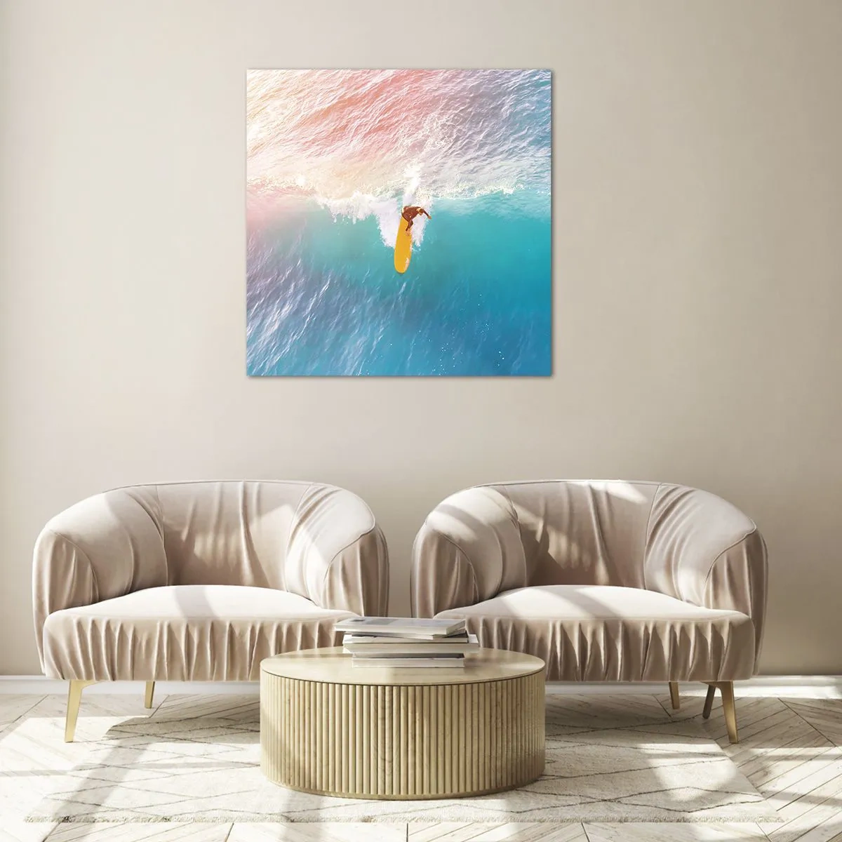 Billede på glas - Ocean rytter - 50x50 cm