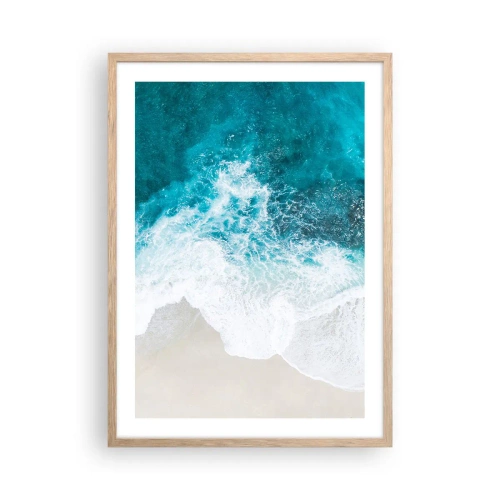 Plakat i ramme af lyst egetræ - Naturlig kærtegn - 50x70 cm