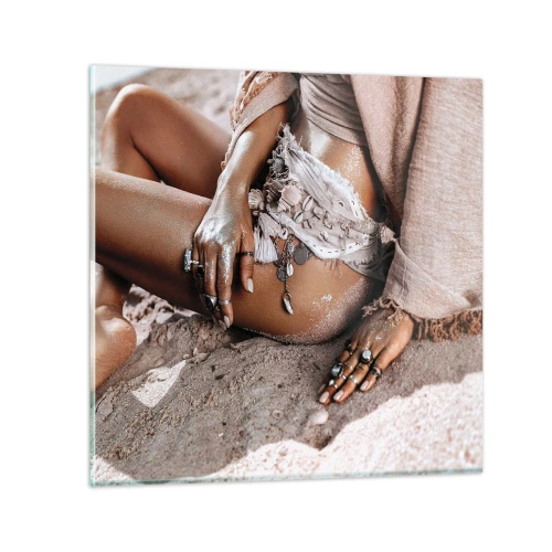 Billede på glas - Kastet ud af bølgerne? - 40x40 cm