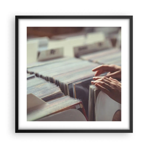 Plakat i sort ramme - På jagt efter følelser - 50x50 cm