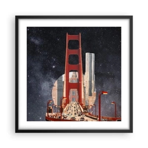 Plakat i sort ramme - Altid i centrum - 50x50 cm