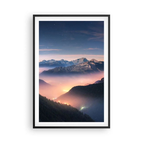 Plakat i sort ramme - Lys i dalene - 61x91 cm