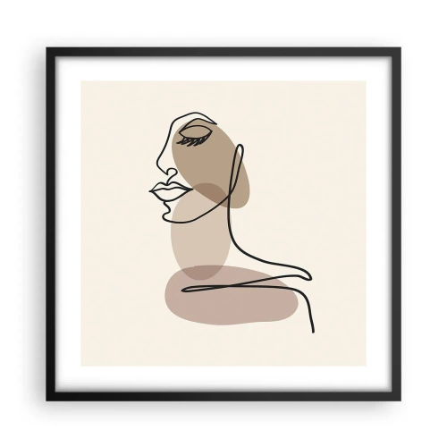 Plakat i sort ramme - Lytter til sig selv - 50x50 cm