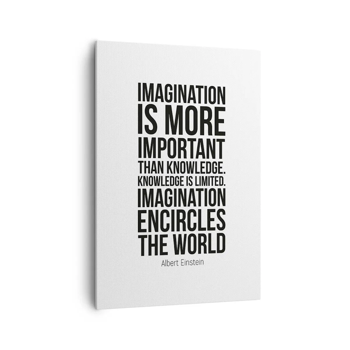 Lærredstryk - Billede på lærred - Einstein om fantasiens kraft - 70x100 cm