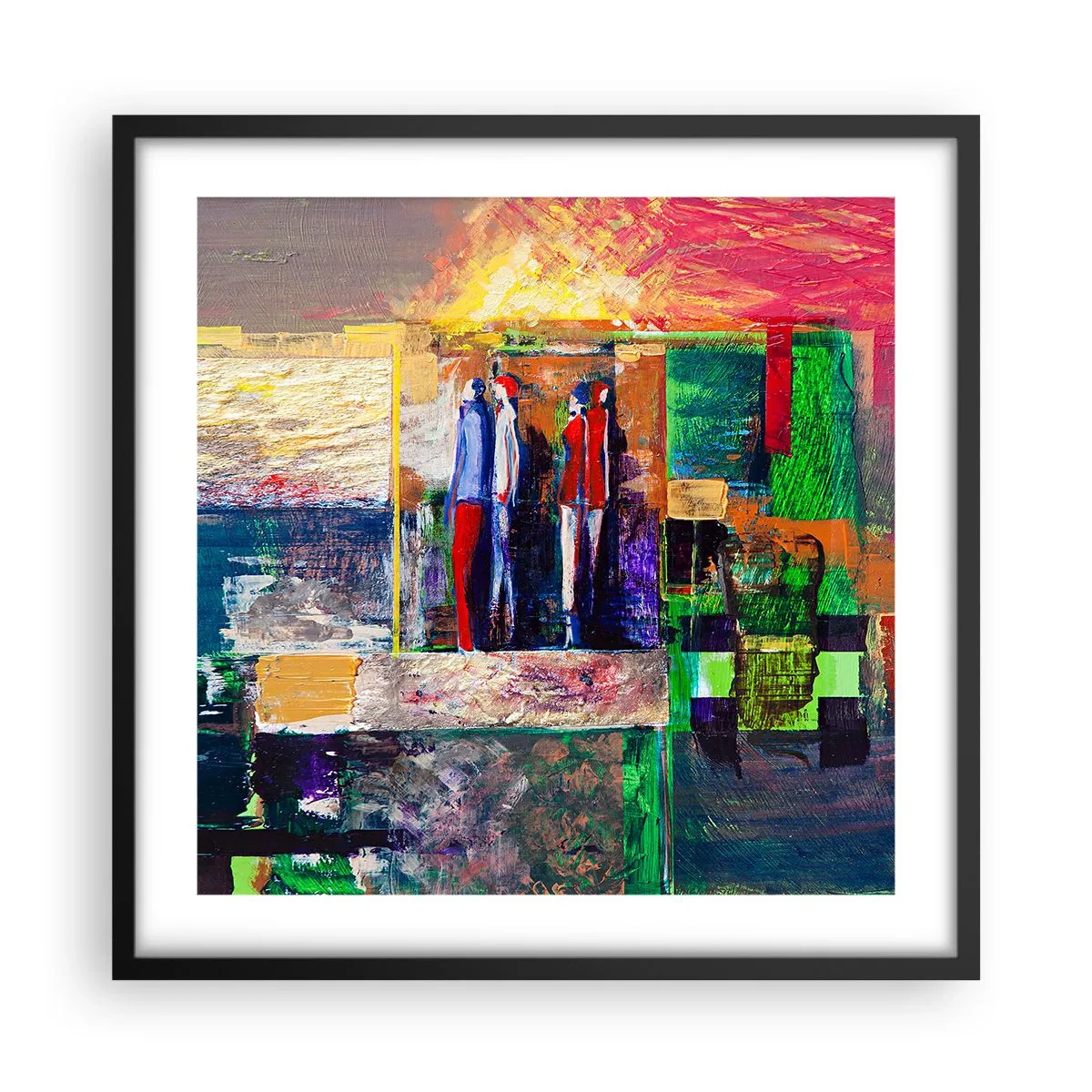 Plakat i sort ramme - Forhold og følelser - 50x50 cm