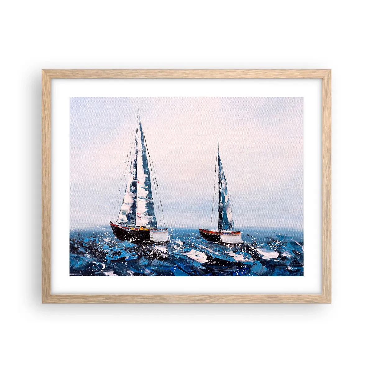 Plakat i ramme af lyst egetræ - Vindens broderskab - 50x40 cm