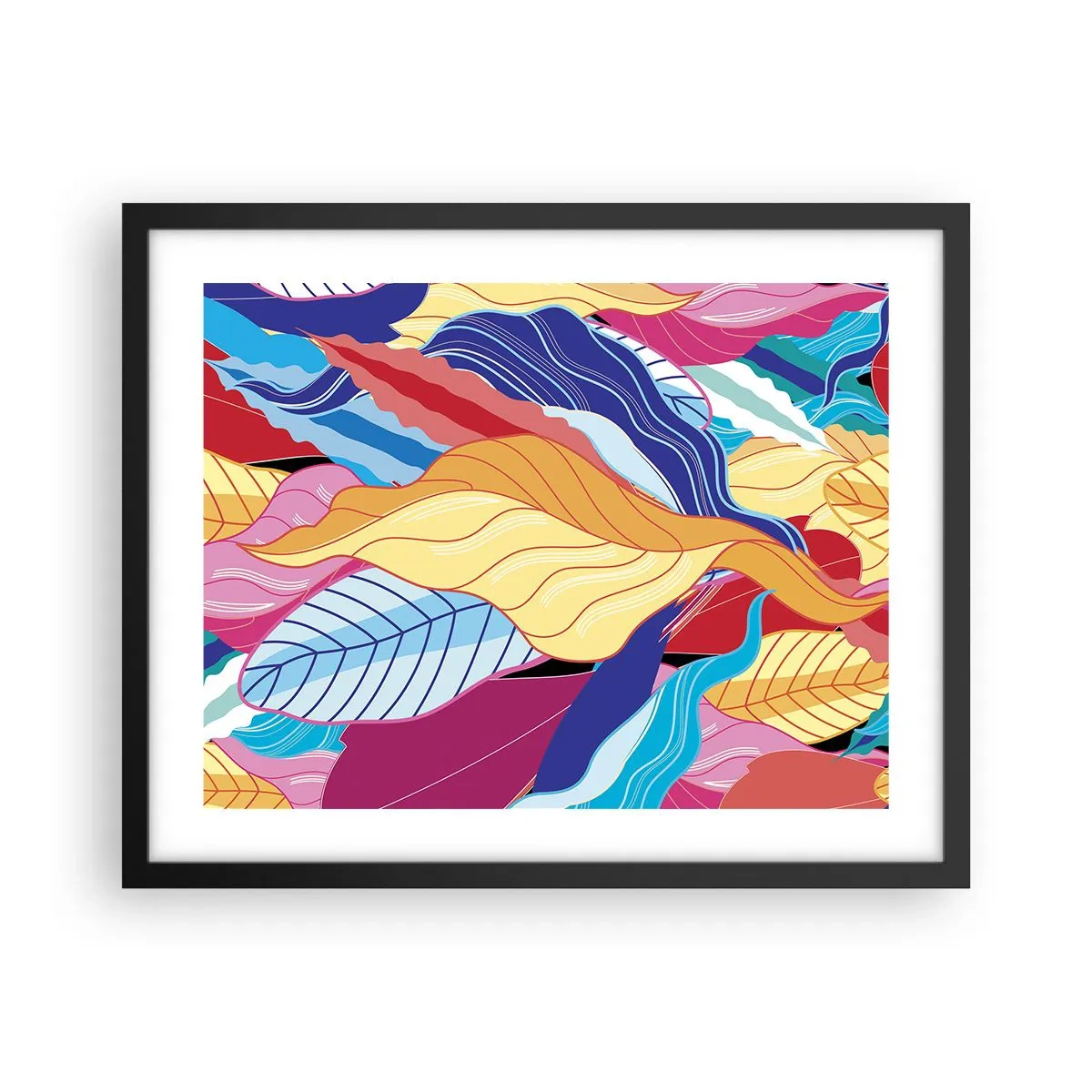 Plakat i sort ramme - Et farverigt rod - 50x40 cm