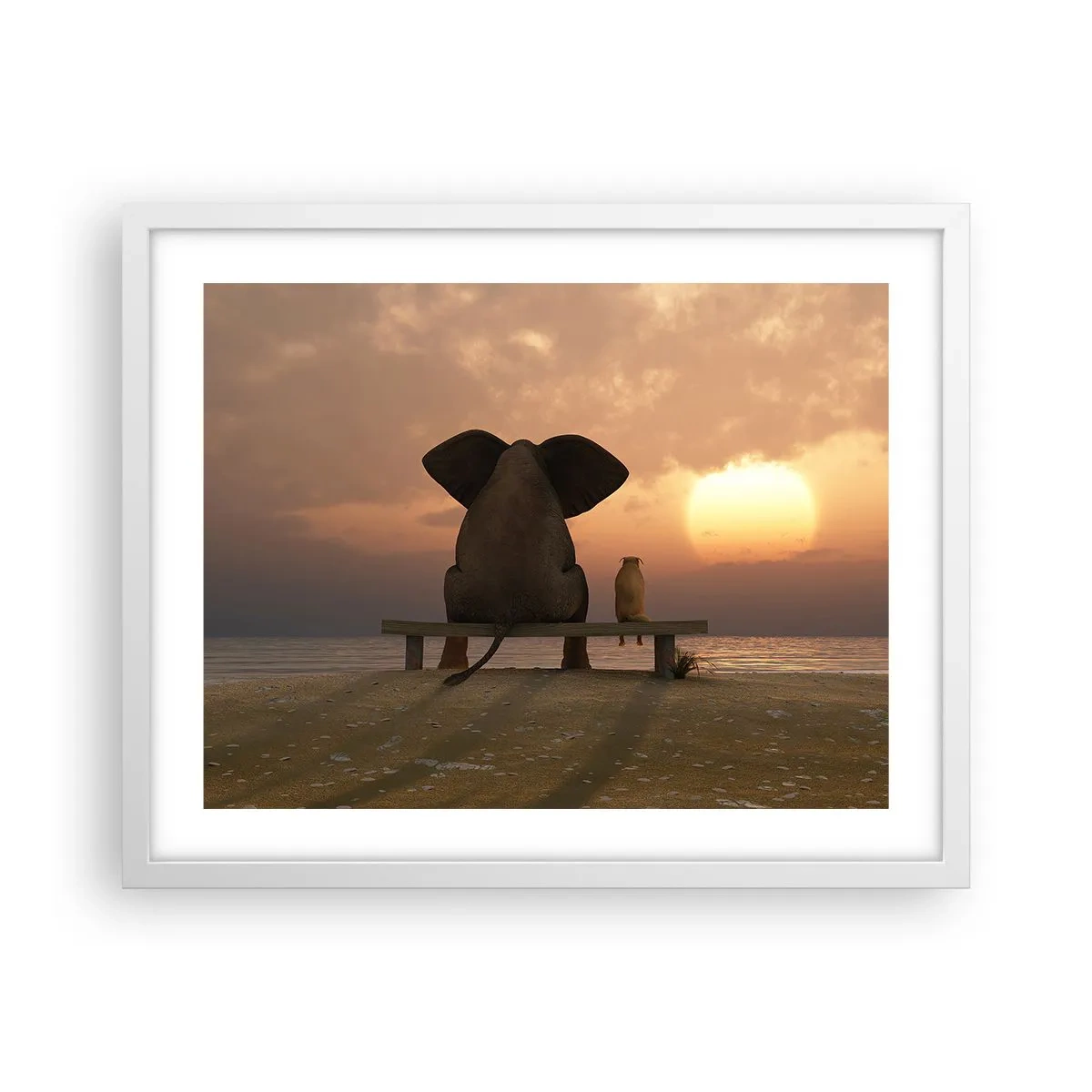 Plakat i hvid ramme - Det er godt at være stille sammen - 50x40 cm