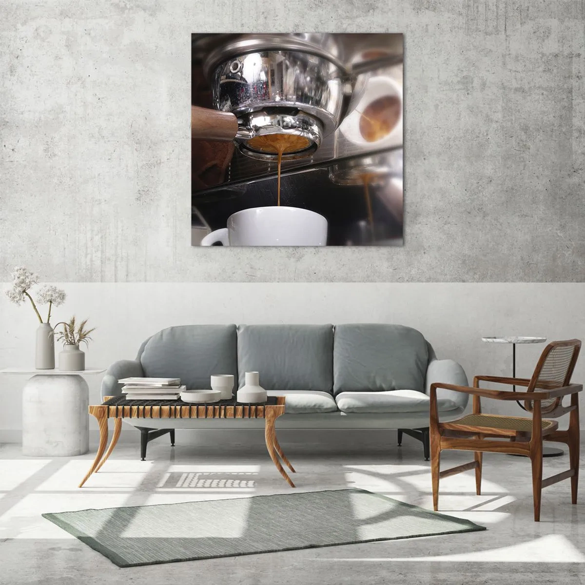 Billede på glas - Et godt øjeblik på dagen - 60x60 cm