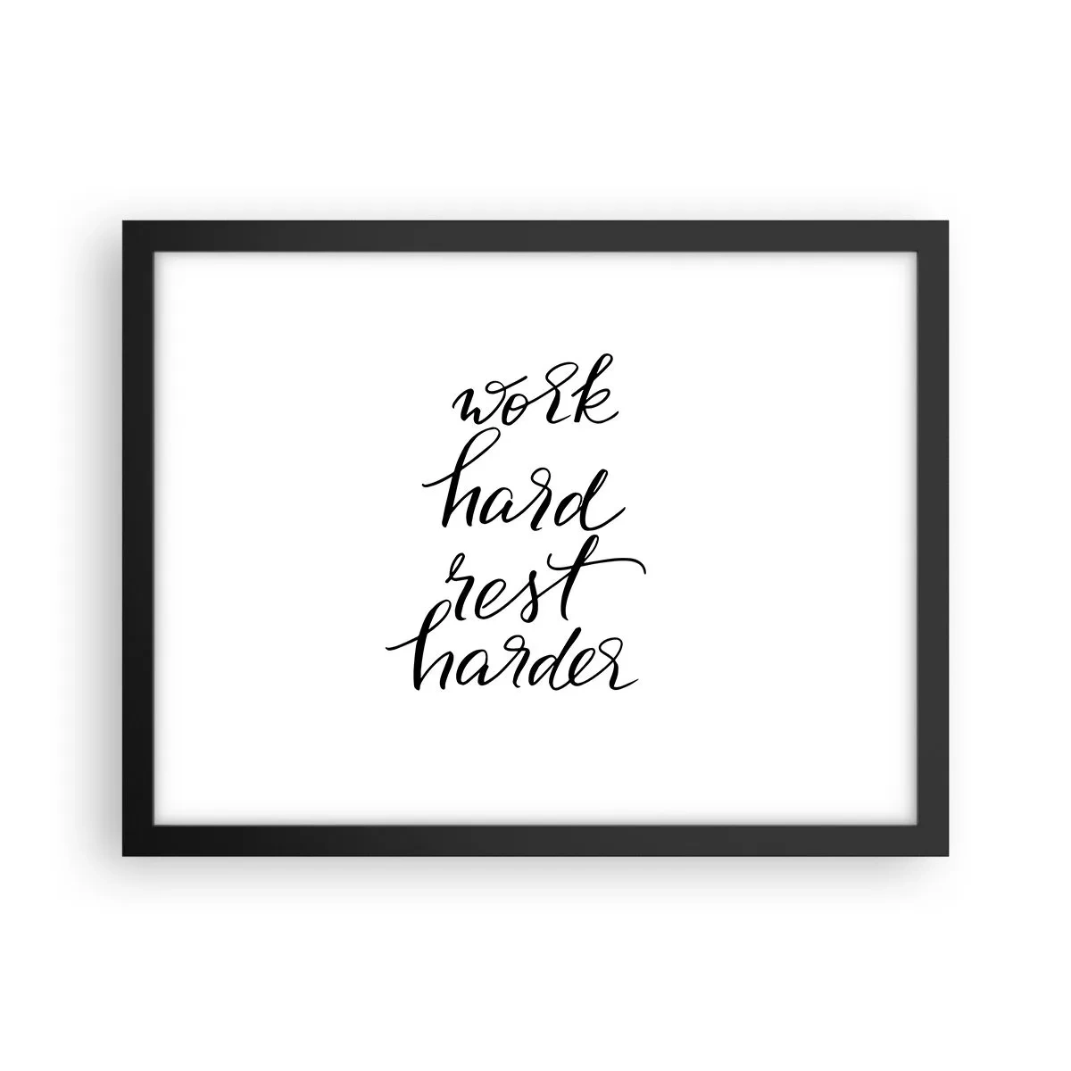 Plakat i sort ramme - Balance i livet - 40x30 cm