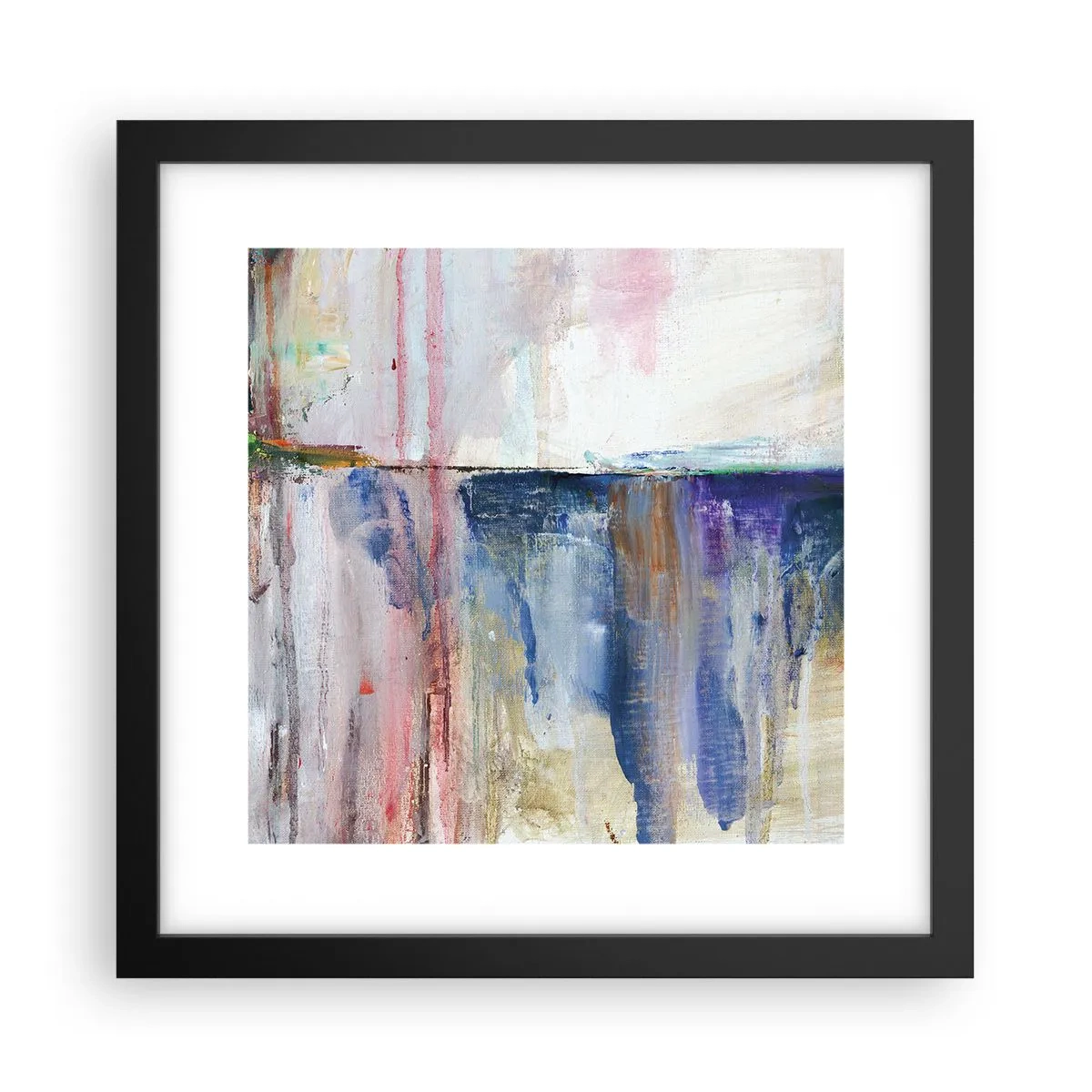 Plakat i sort ramme - Farverige indtryk og associationer - 30x30 cm