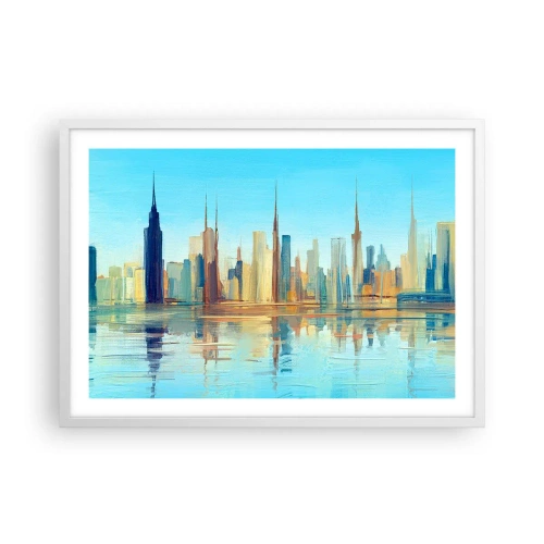 Plakat i hvid ramme - Solrig metropol - 70x50 cm