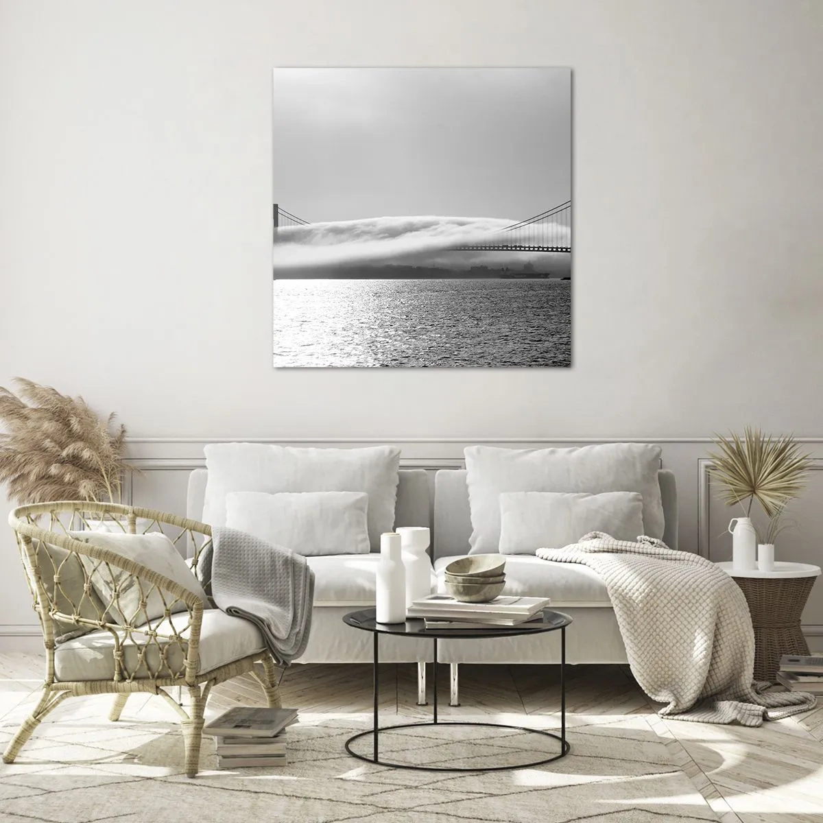 Billede på glas - Sejl gennem Golden Gate - 60x60 cm