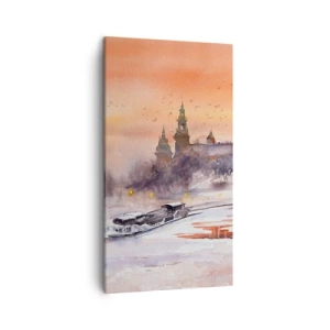 Lærredstryk - Billede på lærred - Kongelig solnedgang - 45x80 cm