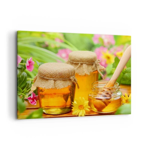 Lærredstryk - Billede på lærred - Sød og blomsteragtig - 100x70 cm