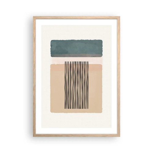 Plakat i ramme af lyst egetræ - Alt er i god stand - 50x70 cm