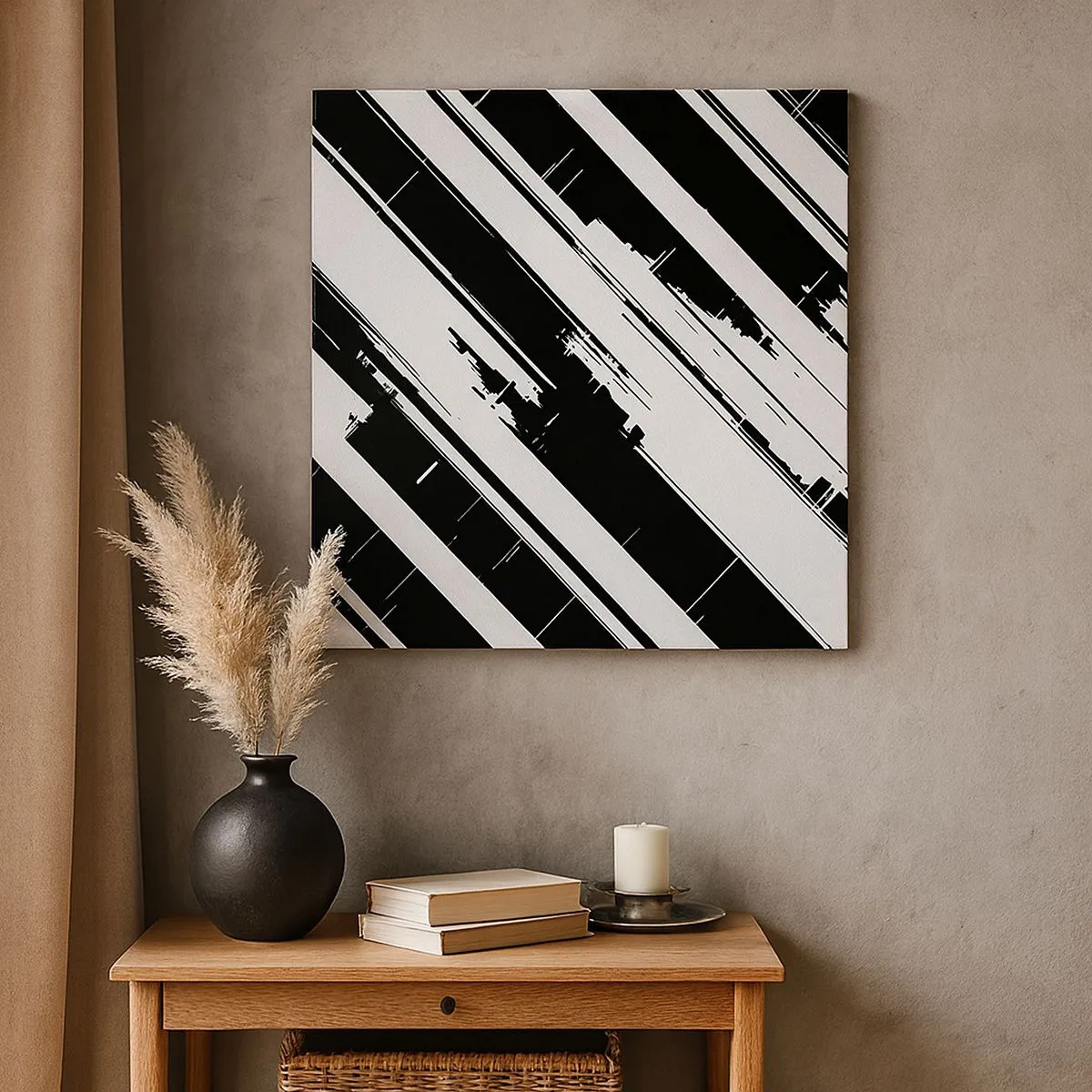 Lærredstryk - Billede på lærred - Intens og dynamisk komposition - 30x30 cm