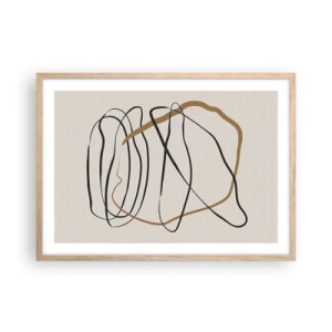 Plakat i ramme af lyst egetræ - Komposition - dans i besiddelse - 70x50 cm