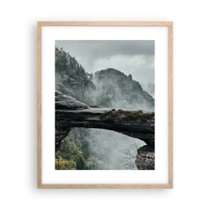 Plakat i ramme af lyst egetræ - Eventyret er ved at begynde - 40x50 cm