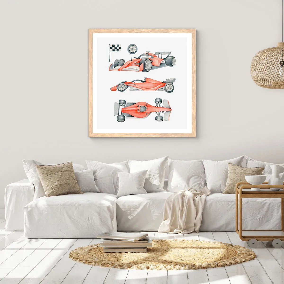 Plakat i ramme af lyst egetræ - At indhente en drøm - 40x40 cm