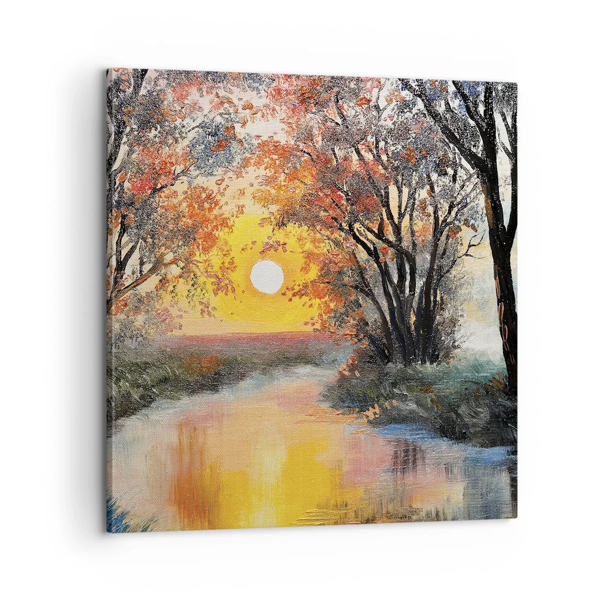 Lærredstryk - Billede på lærred - Efterårs atmosfære - 60x60 cm