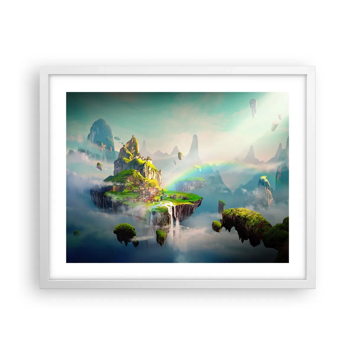 Plakat i hvid ramme - Midden - lykkelige øer - 50x40 cm