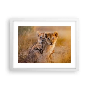 Plakat i hvid ramme - Forstyr ikke! Vi har det sjovt - 40x30 cm