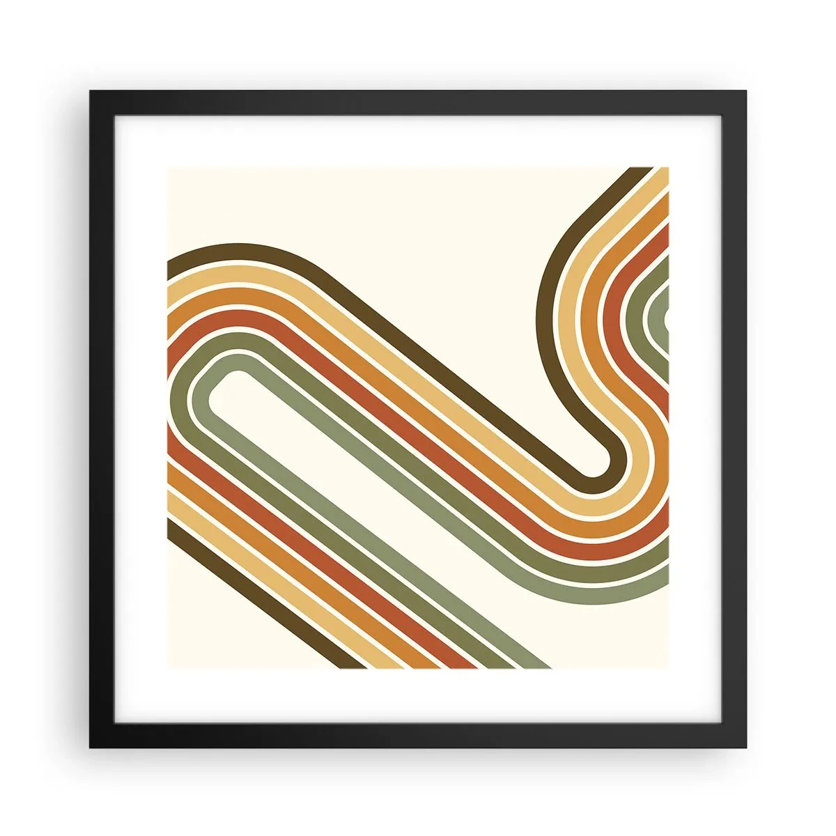 Plakat i sort ramme - Zigzag til destinationen - 40x40 cm