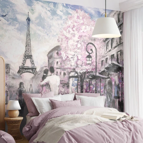 Fototapet Standard Eco - Hvis du bliver forelsket, er det kun i... - By, Eiffeltårnet, Paris - 400x280 cm