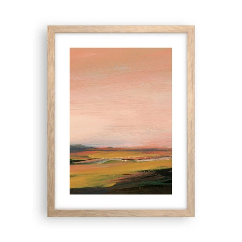 Plakat i ramme af lyst egetræ - I lyserøde toner - 30x40 cm