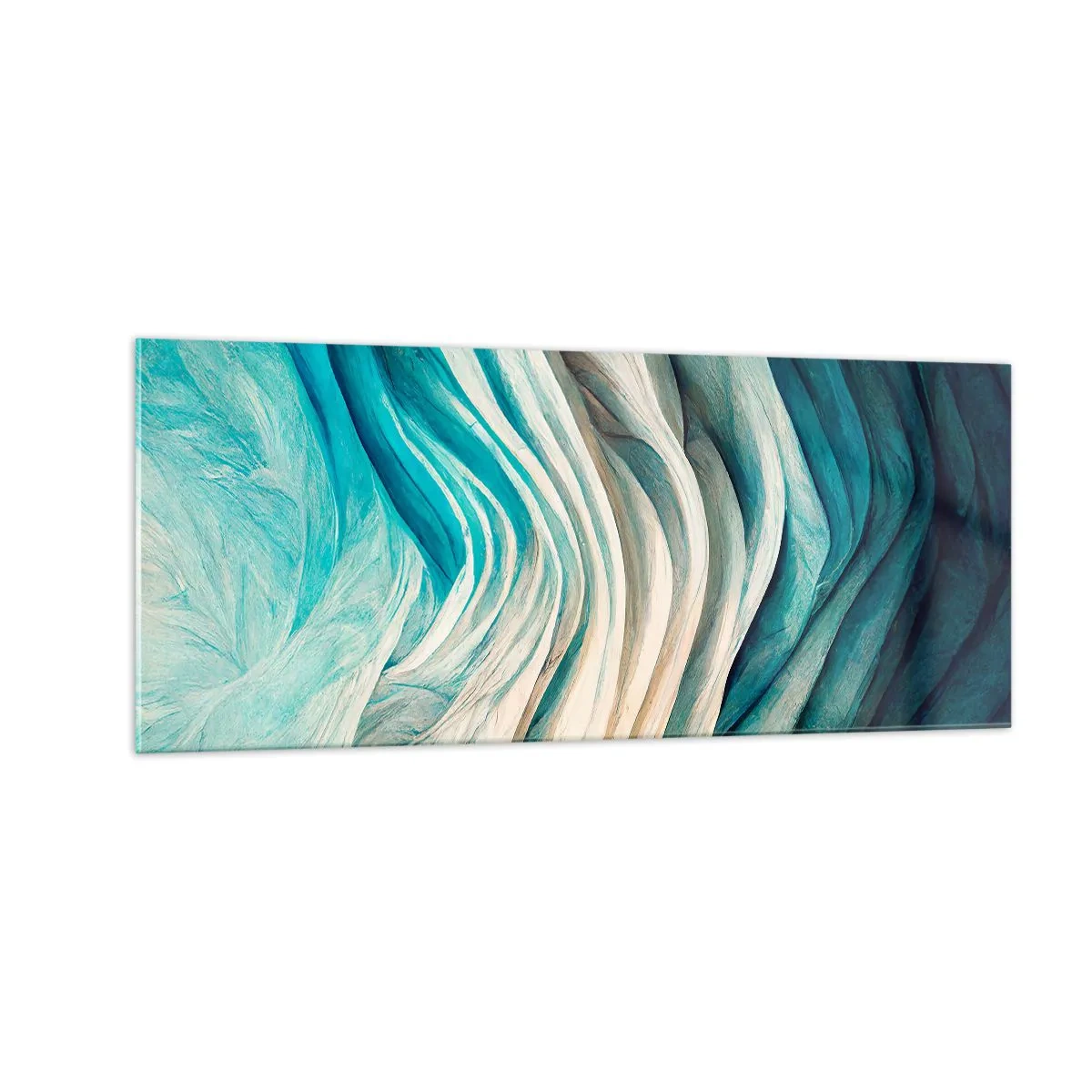 Billede på glas - Blå umættelighed - 100x40 cm