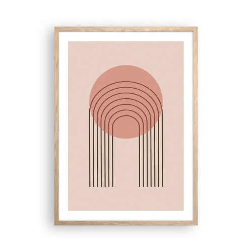 Plakat i ramme af lyst egetræ - Uimodståelig tiltrækningskraft - 50x70 cm