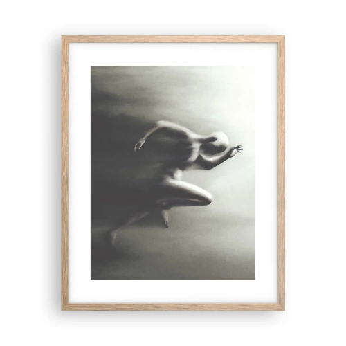 Plakat i ramme af lyst egetræ - Ustoppelig - 40x50 cm