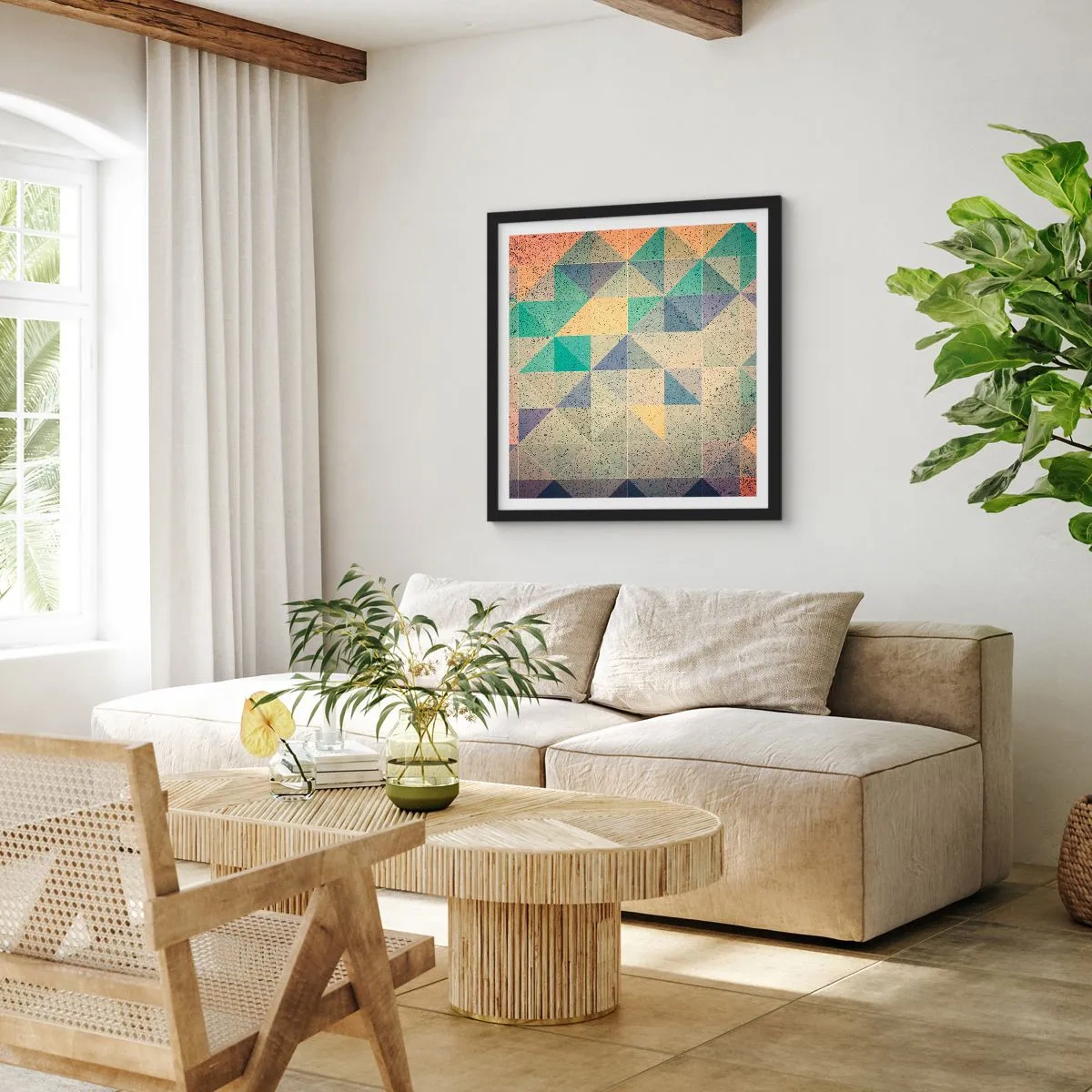 Plakat i sort ramme - Republikken trekanter - 60x60 cm