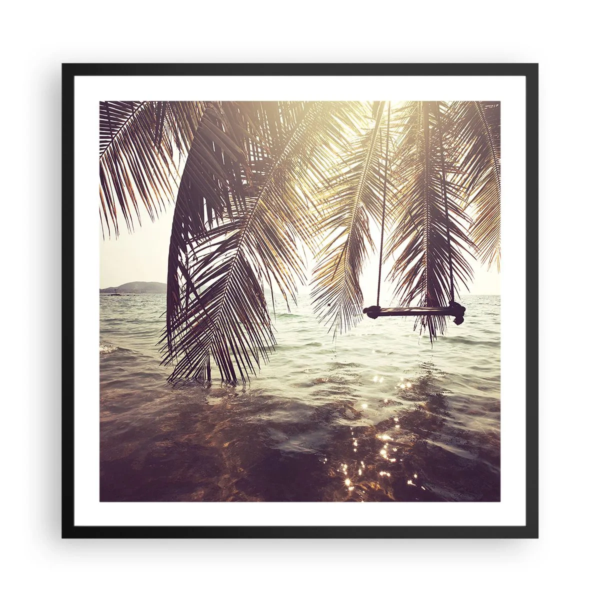 Plakat i sort ramme - Du kan svæve i skyerne efter behag - 60x60 cm