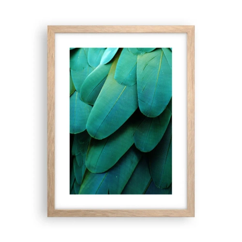 Plakat i ramme af lyst egetræ - Papegøjenaturens præcision - 30x40 cm
