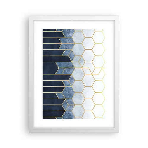 Plakat i hvid ramme - Komposition i synkoperet rytme - 30x40 cm