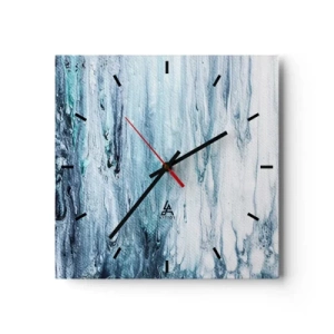 Vægur, Uret - Blå istapper - 30x30 cm
