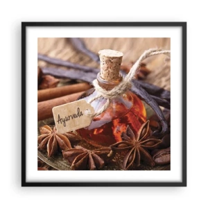 Plakat i sort ramme - På vej mod enhed af krop og ånd - 50x50 cm