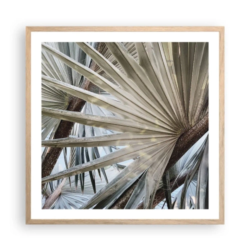 Plakat i ramme af lyst egetræ - Ventilatorer i troperne - 60x60 cm