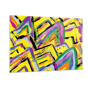 Billede på glas - Han råber af glæde - 120x80 cm