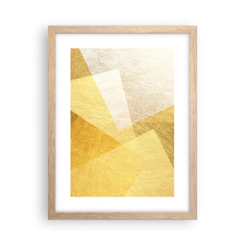 Plakat i ramme af lyst egetræ - Geometriens vejr - 30x40 cm