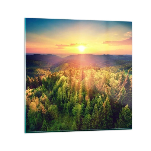 Billede på glas - Toppe og bjergtoppe - 40x40 cm