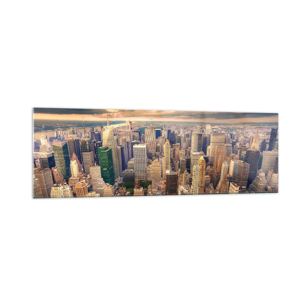 Billede på glas - En forgyldt metropol - 160x50 cm